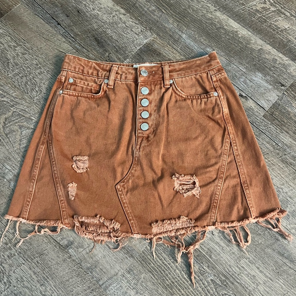 Free People Jean Skirt